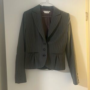 To The Max Women’s Size 6 Long Sleeve Career Office Grey Striped Blazer Jacket
